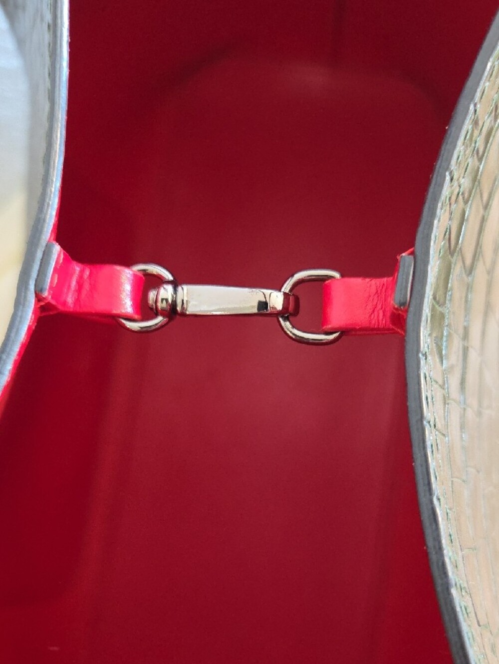 Christian Louboutin Cabarock Crocodile Embossed Tote with Red Lining - Picture 9 of 12